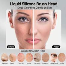 Rechargeable Silicone Facial Cleansing Brush For Women & Men - 5 Modes Waterproof Face Scrubber With Heat Massage, Deep Cleansing & Exfoliating Electric Face Brush (Pink) - Multicolor - View 6