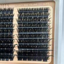 Lông mi giả dạng chùm, cong hình chữ D, dài 10-18mm, độ cứng 120D+160D+200D, chất liệu giả lông chồn, dụng cụ trang điểm, lông mi giả tái sử dụng, lông mi giả dạng chùm. - Xem 3