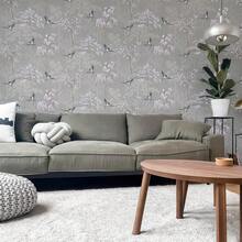 Japanese Garden Style Gray Wallpaper - Birds On A Soft Gray Background - Creating A Relaxed Atmosphere - 1PC - View 5