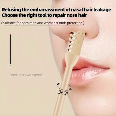 20pcs/10pcs/5pcs/1pc 360° Rotating Dual-Head Nose Hair Trimmer With Cleaning Tool, Comes With Storage Case, No Power Needed, Painless Care, Durable Plastic Material, Gentle Painless Nose Hair Trimmer, Portable Manual 360° Rotating, Nose Hair Trimmer, Nose Clipper, Dual-Head Design Nose Hair Trimmer, Portable Nose Hair Grooming Tool, Can Be Used For Nose Hair Removal And Ear Cleaning, Skin-Friendly Facial Depilation Tool, Precise Trimming, Unisex, Great Gift For Valentine's Day And Birthday