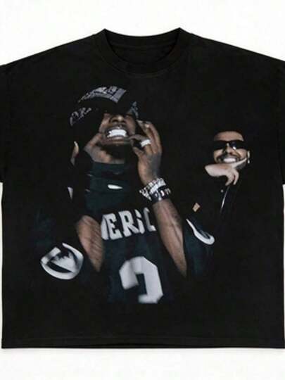 Estilo masculino, camiseta negra, con estampado de un gran patrón de insecto, adecuada para ropa de calle. Utiliza tecnología de impresión digital y está hecho de algodón puro, lo que proporciona un uso transpirable y cómodo. Es un regalo ideal para el Día del Padre, el Día de la Madre, cumpleaños o cualquier otra ocasión.