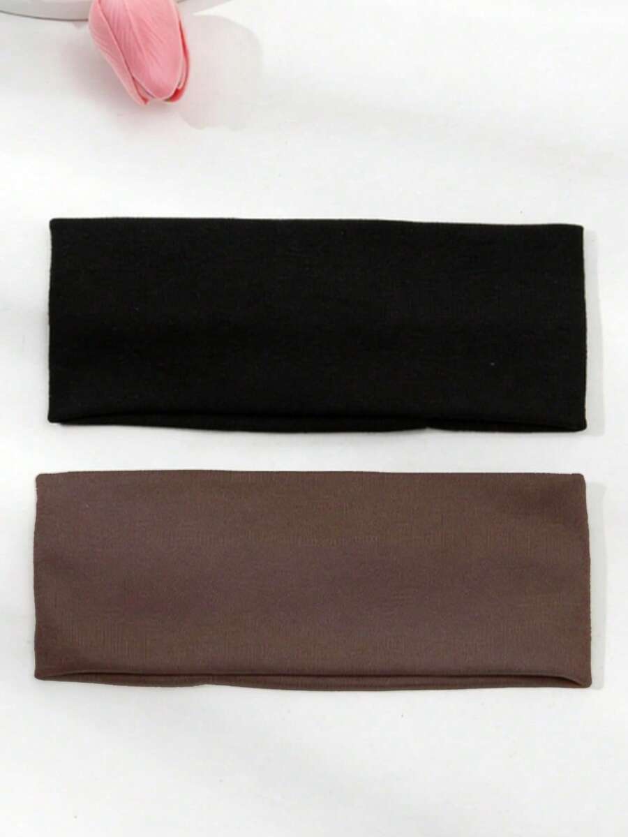 2pcs Street Sports Casual Elastic Headbands - Multicolor - View 1