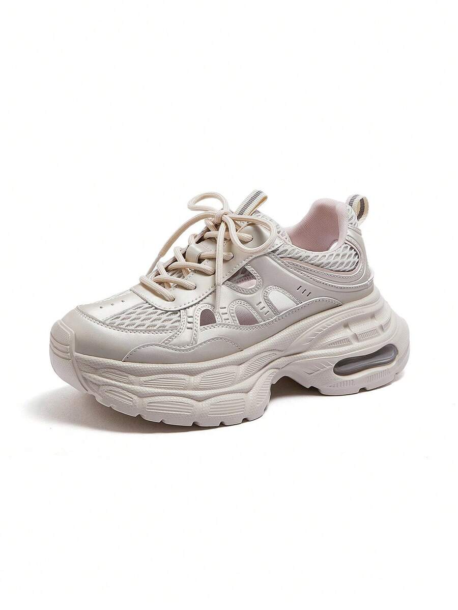 CAMEL CROWN Zapatos deportivos casuales para mujer, con efecto rebote, cómodos, cálidos, casuales, de moda y versátiles zapatillas chunky - Dorado - Ver 1