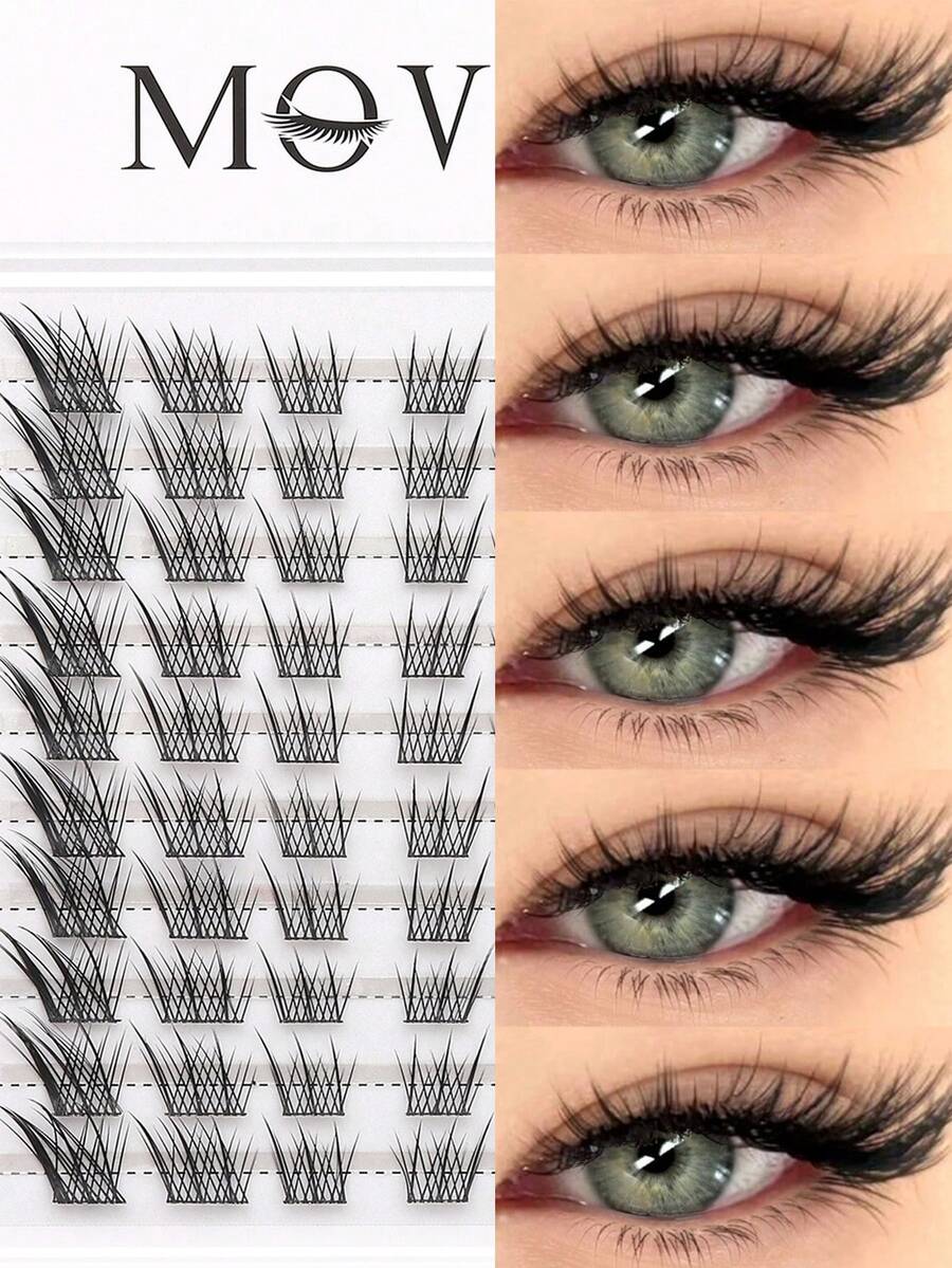 60pcs Fluffy, Soft, Fine Eyelashes, Layered False Eyelashes - View 1