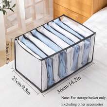 Wardrobe Clothing Divider Storage Box, Fashionable & Practical Underwear Storage Box, Sock Storage Box, Available In Multiple Sizes, Washable Drawer-Style Wardrobe Storage Box, Foldable Underwear Storage Bag - Grey - View 13