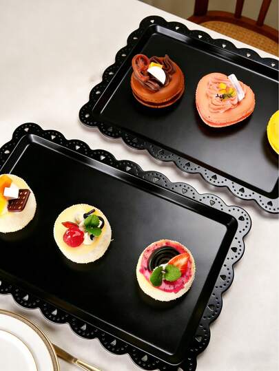 1/2/4/6pcs Plastic Dessert Trays, Suitable For Dessert Shops, Parties, Holidays, Gifts