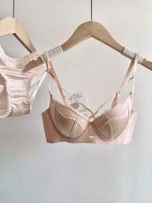 Popular Polka Dot Lingerie Set, Gathers Small Breasts To Look Bigger, Teenage Girl Bra And Underwear, Comfortable And Breathable, Among Students - 粉色 - 查看 6