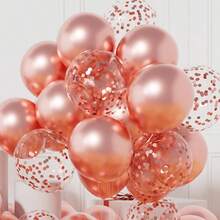 15 piezas/Set Globos de látex metálicos con lunares de papel de aluminio & globos con lentejuelas, para fiesta de cumpleaños, Día de la Madre, Día del Padre, graduación, aniversario, decoración de fiesta en el hogar & al aire libre, multicolor - Ver 9