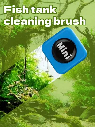 1 pieza Limpiador magnético de vidrio para acuario en miniatura, diseño curvo, raspador de algas, material de resina ABS, eliminación potente de algas sin dañar el vidrio, accesorio de limpieza esencial para acuarios, adecuado para amantes de los peces, tanque de peces doméstico, herramienta de limpieza cómoda, gran regalo para fiestas y cumpleaños