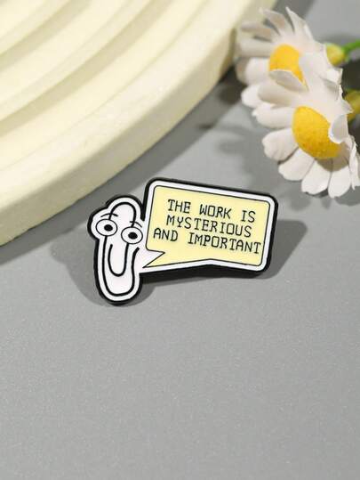 1pc Cartoon Long Face Emoticon Brooch, Funny Slogan Quirky Design, Decorative Pin For Bag, Coat, Sweater, Thoughtful Small Gift