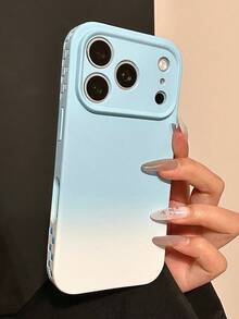 Gradient Candy Color Plaid Frame Phone Case Compatible With IPhone 17 Pro Max 17Pro 17 16 15 14 Plus 13 Pro Max Ombre Skin Feel Soft Matte Back Cover - Blue - View 3