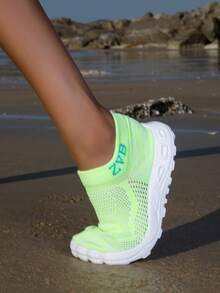 ZVB Barefoot-Friendly Water Shoes, Soft-Soled Women's Beach Shoes For Swimming, Diving, Fishing, Outdoor Quick-Dry Summer Sandals, Anti-Slip & Breathable - 螢光綠 - 查看 2