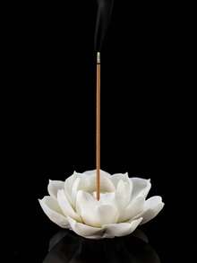 一套手工釉面陶瓷莲花香炉及香座，多种颜色可选，防滑底座，适用于烧香、茶室、家居、休闲、工艺品制作、家居装饰、冥想、瑜伽、日常生活等场合。 - 一孔蓮花 - 查看 13