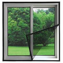 1pc Self-Adhesive Window Screen Net, Invisible Insect Proof Net For Home Use In Summer, Easy Installation - Black Mesh With Black Edges - View 11
