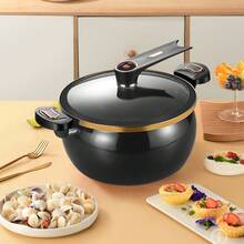8L Enamel Micro Pressure Cooker, Non-Stick Multi-Purpose Pressure Pot With High Transparency Glass Lid, Multi-Layer Non-Stick Ceramic Coating Fast Even Heat Distribution, Scratch-Resistant & Easy To Clean, Large Capacity Soup Stew Pot For Family, Compatible With Gas Stoves - View 2