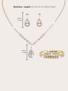 四件套首饰套装，闪亮项链、耳环和手链组合，女士晚宴手拿包，翻盖优雅手提包，浪漫婚礼风格新娘包，正式舞会手拿包，优雅晚礼服包，完美适用于派对、婚礼、舞会、盛大场合，适合节日派对装扮 - 薄荷綠 - 查看 3