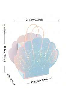 蓝色贝壳派对礼品袋，适合美人鱼主题生日装饰、海洋主题派对、夏季海滩野餐庆祝活动，礼品袋、糖果袋、派对用品 - 多色 - 查看 5