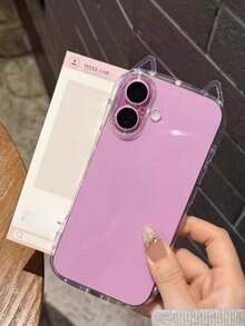 Transparent Anti-Drop Cat Ear Phone Case Compatible With Iphone 15 Pro Max, 16 Pro Max, 16 Pro, 14 Pro Max, 14 Pro, 13 Pro Max, 16, 17, 17 Pro, 17 Pro Max - Clear - View 4