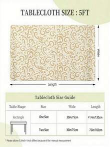 1 pieza Mantel de estilo estadounidense a la moda con estampado, mantel de poliéster impermeable adecuado para restaurante, cafetería, picnic al aire libre, decoración de mesa de jardín, primavera/verano - B - Ver 2