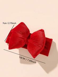 1 pieza Diadema para bebé con decoración de moño, diseño corazón de San Valentín - Rojo - Ver 4