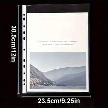 1个/50个 A4 透明塑料文件袋 - 耐用PP&PVC材质，三孔活页夹，适用于收据、试卷、发票、办公用品整理，简约设计，3C厚度，日常使用 - A - 查看 8