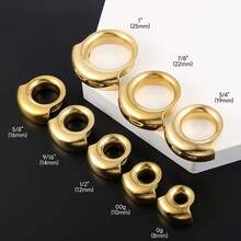 2 chiếc khuyên tai hình bán nguyệt bằng thép không gỉ 316L, dụng cụ nong tai, nút bịt tai, trang sức xỏ khuyên tai không gây dị ứng dành cho nam và nữ. - nhiều màu - Xem 4