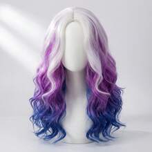 渐变长波浪嘉年华假发，PET合成耐热假发，女士角色扮演节日派对专用 - 查看 6