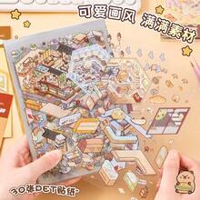 Capybara Landscape Stickers, Mini Sticker Box, Water Rat Series, Handmade Planner Stickers, DIY Decorative Stickers In Various Styles, Suitable For Decorative Stickers, Stress Relief, Relaxation, Gifts For Friends, Used For DIY 3D Mini Landscape Relaxation Self-Adhesive Handcraft, Christmas, Birthday Gifts - Multicolor - View 5