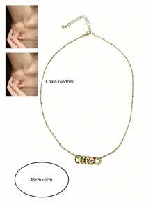 1 件法式复古优雅手工珐琅彩圈吊坠项链（2 种款式随机发货） - 彩色 - 查看 11