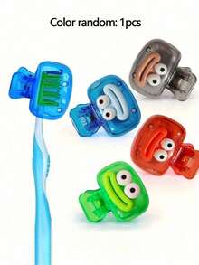 1pc/2pcs/5pcs Home Toothbrush Holder, Portable Travel Toothbrush Dust Cover Storage Box, Portable Toothbrush Head Protector Clip, Toothbrush Storage Clip Travel Essential Toothbrush Protective Case - Blue - View 13