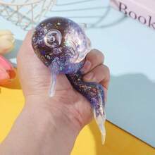 4件装创意麦芽挤压海洋可爱动物鲨鱼减压慢回弹发泄玩具（蓝色、绿色、紫色、黄色各1个） - 彩色 - 查看 5