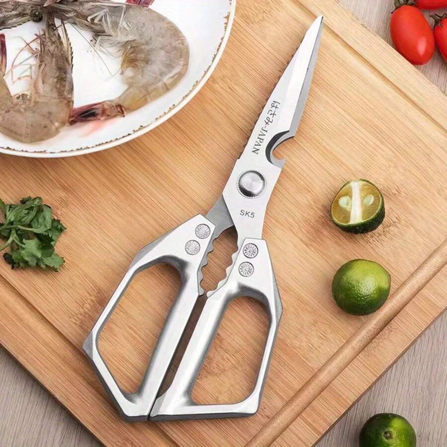 Kitchen Scissors Multi-Functional Stainless Steel Household Scissors For Cutting Chicken And Fish Special Shears - A-silver - View 1