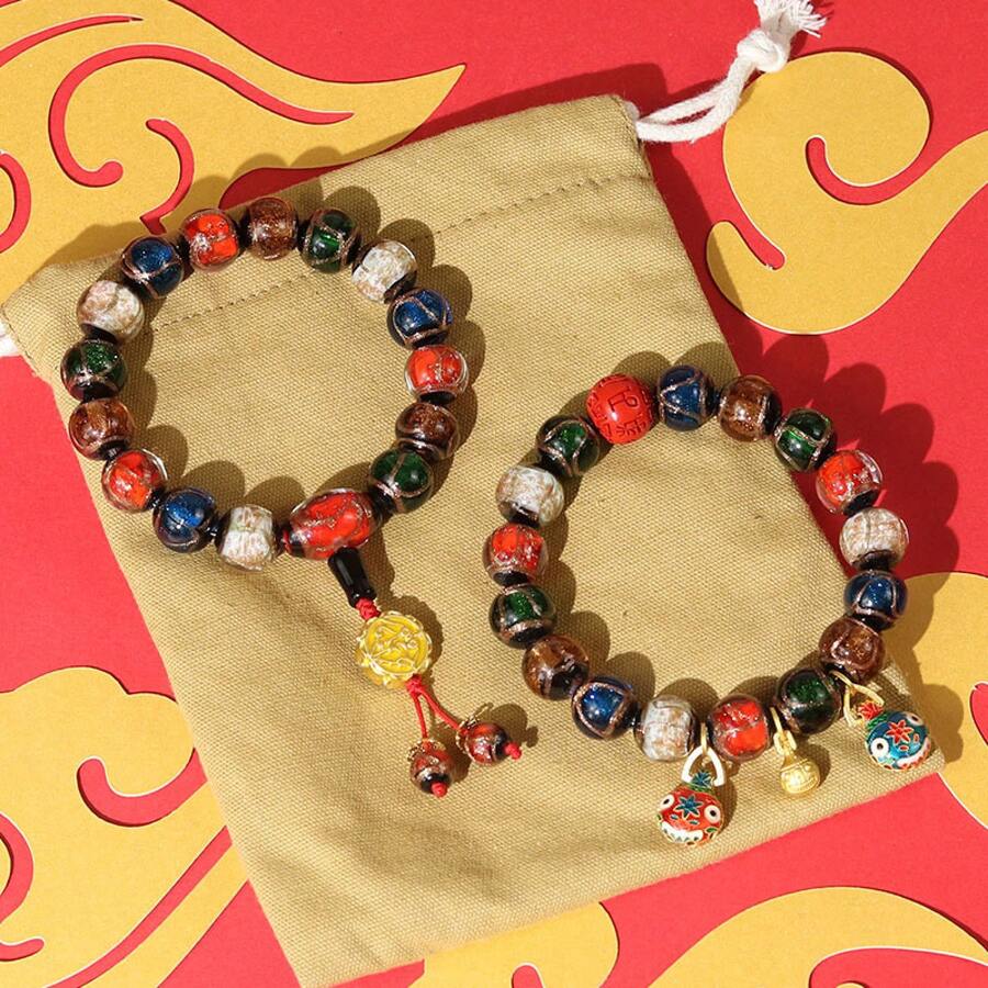 Incense Ash Glass Beads, Buddhist Prayer Beads, Cinnabar Agate Fine Crafts, Yonghe Men's And Women's Hand Accessories, Direct Wholesale From The Manufacturer - 新版佛頭[白色] - 查看 1