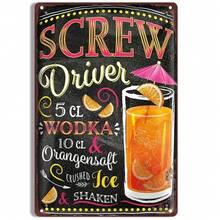 Classic Cocktail Metal Tin Signs Spanish Blackboard Style Poster For Bar Club Beverage Shop Wall Decor Plaque Home Vintage Plate - 7-1PCS - Xem 5