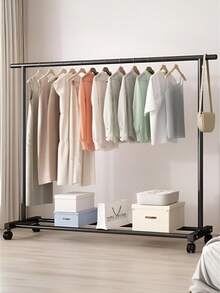 1pc Large Wheeled Clothes Drying Rack, Floor-Standing Clothes Drying Rack, Coat Rack, With A Sturdy Structure, Space-Saving, Easy To Assemble, Suitable For Living Rooms, Bedrooms, Dormitories, And Apartments - Multicolor - View 8