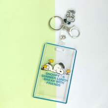 SNOOPY 1pc Transparent Card Holder Access Card, Student Card, Transportation Card, Bus Card, Can Be Hung With A Neck To Prevent Loss, Long Rope Peanut Comic, New Year's Gift, Valentine's Day Gift, Easter Gift[Stochastic Style] - Multicolor - View 4