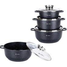 Premium 6PCS Stone Coating Nonstick Pot Set, Induction & Gas Compatible Cookware, Scratch-Resistant Kitchen Cooking Pots Set - View 2