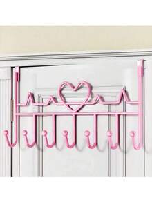 1pc 7-Hooks Over The Door Organizer Hooks, Metal Material, Wall Mounted Rack, Coat Hanger, Towel Rack, Storage Hang Rack, Wall Decor Frame, Perfect For Hanging Towels, Clothes, Hats, Wallets And Bathrobes, Home Decor, Furniture Storage - Black - View 13