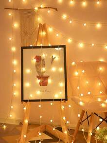 1 Cuerda 1.5/3/6m Luces de Hadas de Bolas Blancas, Adecuadas para Decoración de Habitación, Decoración del Hogar, Decoración de Pared, Decoración de Dormitorio, Decoración de Jardín, Decoración de Campamento, También para Jardín, Carpa de Campamento, Fiesta, Boda, Cumpleaños, Decoración de Patio - pequeña bola blanca - Ver 3