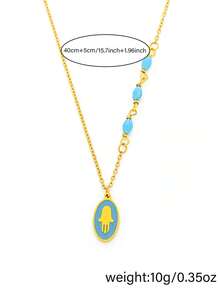 1件装手掌造型吊坠项链，适合女性日常佩戴 - 彩色 - 查看 2