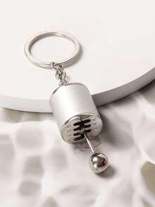 1pc Unisex Creative Gear Shaped Zinc Alloy Keychain - Silver - View 3