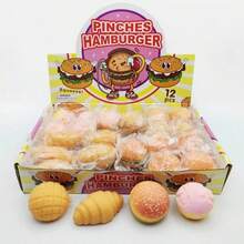 1个柔软可捏的汉堡食物道具，仿真食物模型，柔软逼真的食物，挤压玩具，适合家庭厨房派对装饰、摄影道具、礼物、生日和毕业典礼（适合14岁及以上人群，防止误食） - 彩色 - 查看 4