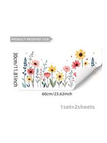 1/2pcs-Spring Wildflower Window Clings, Removable Sunflower Daisy Floral Window Decals, Waterproof Reusable Vinyl Window Stickers For Bedroom Living Room Kitchen Nursery Spring Home Decor - A - View 10