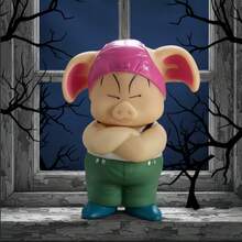 1个双臂交叉的猪雕像，动漫人物手办，桌面摆件，万圣节/圣诞节礼物，小型收藏品，动漫周边，收藏雕像，节日礼物，桌面摆件，动漫收藏品，生日礼物，动漫迷必备 - 彩色 - 查看 7