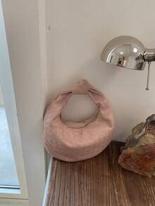 时尚简约褶皱云朵手提包，多功能肩包/腋下包 - 淺粉色 - 查看 6