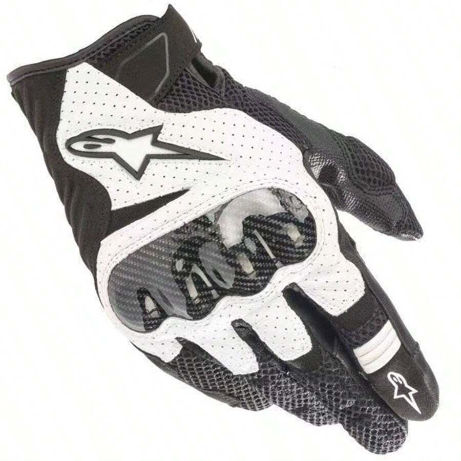 Alpinestars Motorcycle Gloves SMX-1 AIR V2 Microfiber Leather Carbon Fiber Gloves Cycling Motorbike Moto Motocross Bicycle Breathable Protective Wear Resistant Touch Screen Gloves For Men Women - 白色 - 查看 1