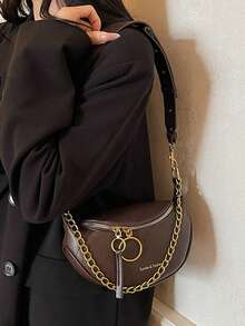 Bolsa de cintura, bolso cruzado de cadena de moda de verano, bolso multifuncional de pecho y hombro - Café integral - Ver 2
