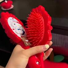 Vintage rote süße Kristall-Katzenkamm, Cartoon Harajuku Stil Mini niedlicher Kamm, Geburtstagsgeschenk - Mehrfarbig - Übersicht 4