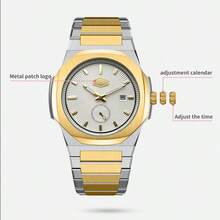 1 pièce Montre de sport pour hommes, étanche jusqu'à 50 m, mouvement à quartz décontracté business, convient comme cadeau d'anniversaire pour hommes, bracelet en acier inoxydable, aiguilles lumineuses, montre d'affaires, cadeau pour la fête des pères, cadeau essentiel pour le mari - Montre à quartz de luxe - Voir 8
