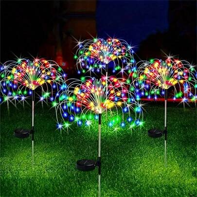1pc Latest 120 LED Solar Powered Fairy Lights, 8 Flashing Modes Outdoor Lighting Lawn Lamps, Garden Lights, Suitable For Yard, Path, Deck Landscape Illumination (Multi-Color, Warm White)